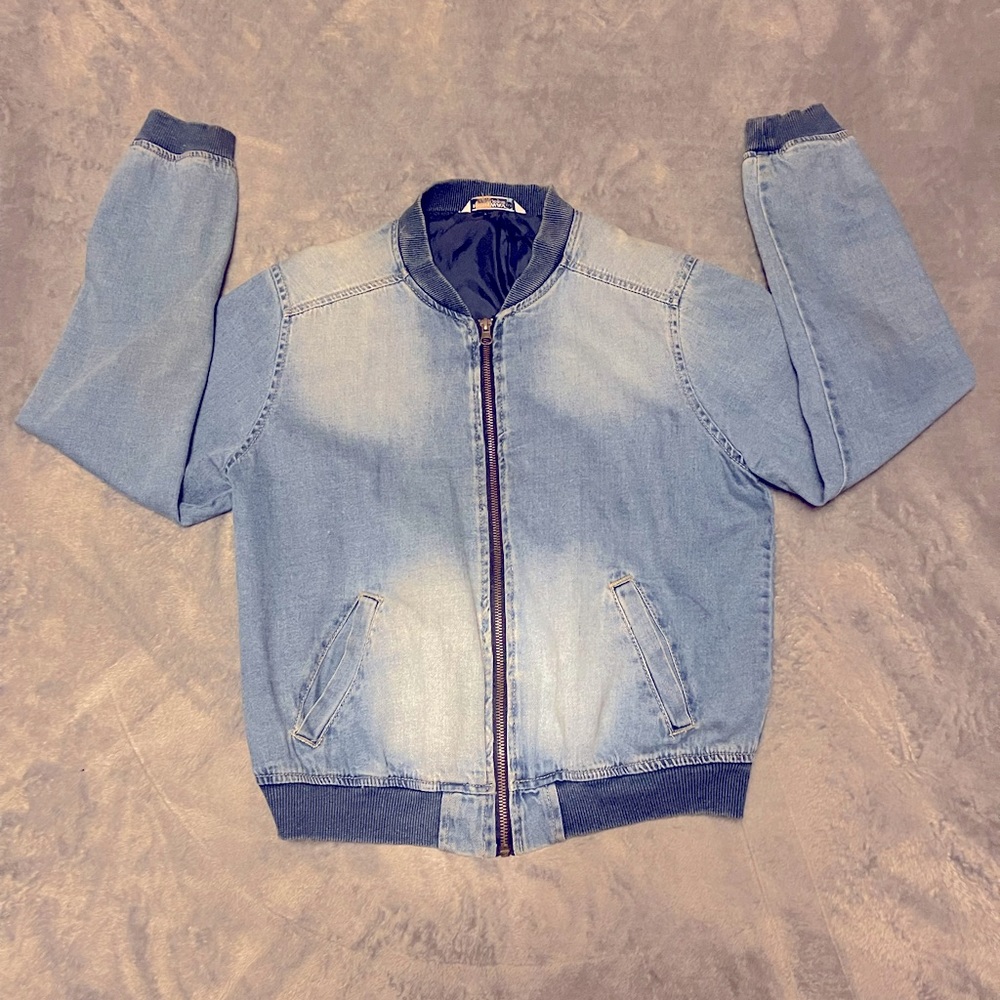 Denim jean, bomber style spring jacket
